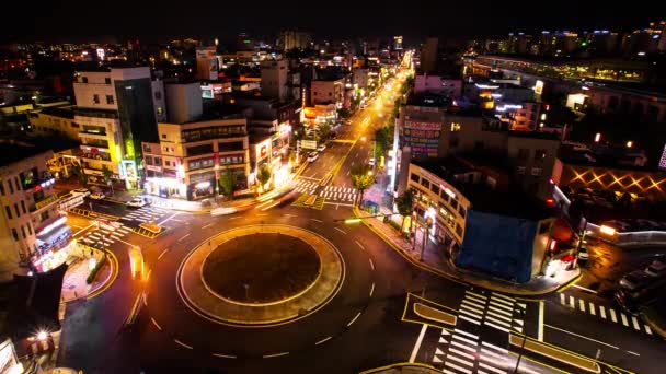 Timelapse Skott Trafik Cirkel Asan Korea — Stockvideo