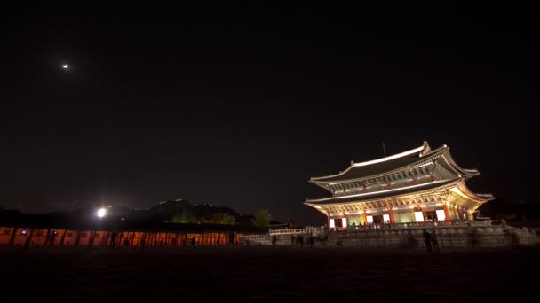 Timelapse Gyeongbokgung Nightview Νότια Κορέα — Αρχείο Βίντεο