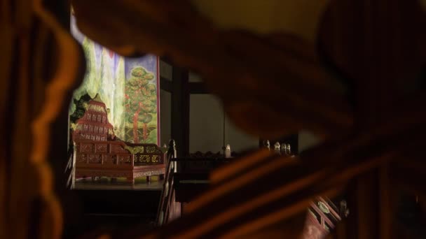王の席のタイムラプスショット 韓国ソウルの昌慶宮の本堂である明徳殿の内部 — ストック動画