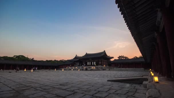 Timelapse Záběr Myeongjeongjeon Hlavní Sál Changgyeonggung Soulu Jižní Korea Překlad — Stock video