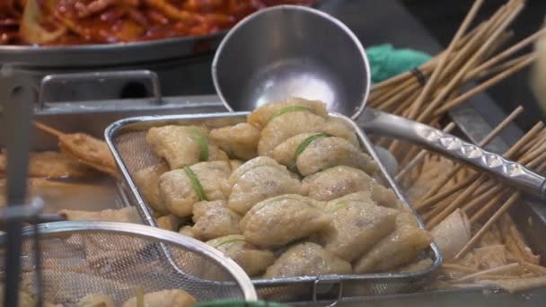 Gâteau Poisson Coréen Eomuk Tang Sur Vendu Dans Rue Busan — Video