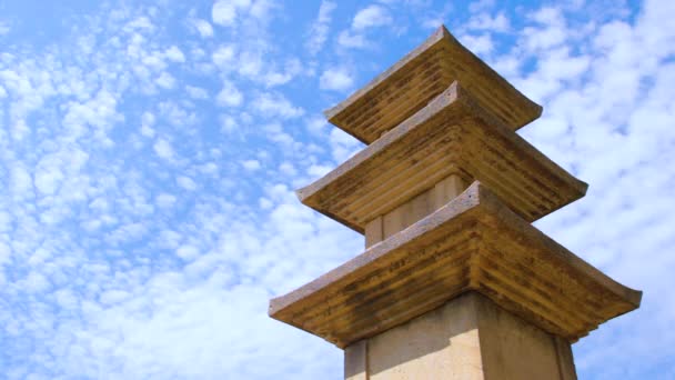 Three Story Stone Pagoda Suljeong Changnyeong — Stock Video