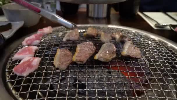 Pyeongchang Gangwondo Corea Del Sur Diciembre 2019 Carne Pato Cruda — Vídeo de stock