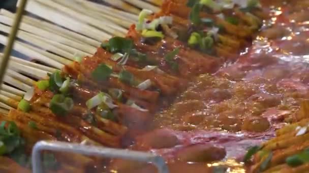 Koreanisches Streetfood Roter Fischkuchen Jecheon Südkorea — Stockvideo