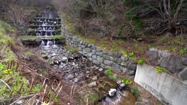 鬱陵郡北面 ナリア にある龍泉 ヨンチュルソ の水は 奈良県から採取した地下水を排出する泉で 1日2万トンの水を排出することで知られています — ストック動画