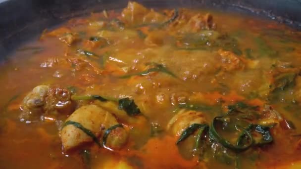 Dakbokkeumtang Comida Tradicional Coreana Frango Picante Refogado Assado Frango Frango — Vídeo de Stock