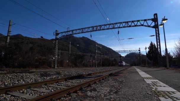 Wonju Coreia Sul Dez 2020 Partida Plataforma Estação Sillim — Vídeo de Stock