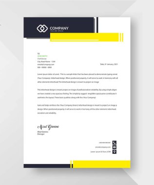 Profesyonel ve modern şirket antetli başlık Premium Vektör şablonu