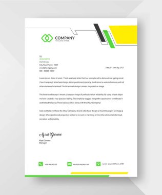 Profesyonel ve modern şirket antetli başlık Premium Vektör şablonu