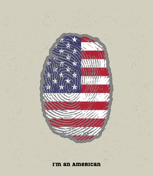 Amerikan renginde bir parmak izi çizimi, Amerikalı olmanın gururunu gösteriyor.