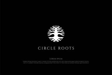 Basit Minimalist Kök Meşesi Banyan Ağacı Logo Tasarım Vektörü