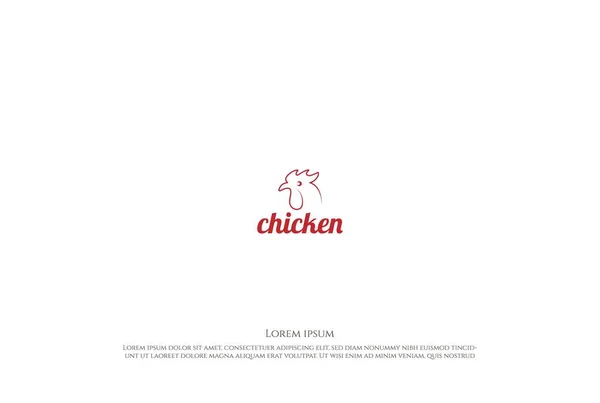 Simple Minimalist Chicken Rooster Head Food Restaurant Logo Design Vector — Stock Vector