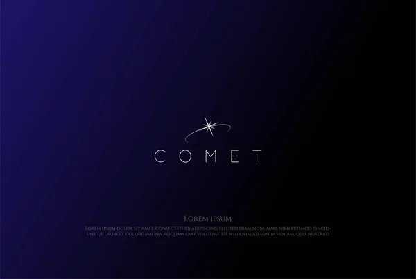 Simple Minimalist Comet Light Lunar Line Logo Design Vector — Stock Vector