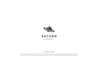 Satürn Gezegeni Bilim Logosu Tasarım Vektörü