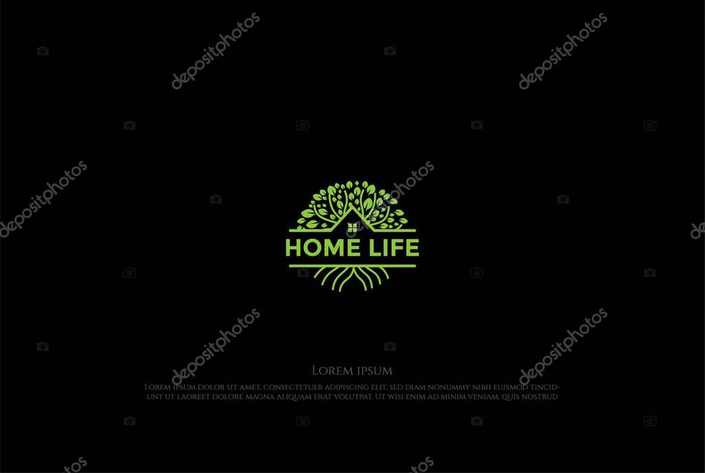 Tree House Cabin Chalet Real Estate Logo Design Vector