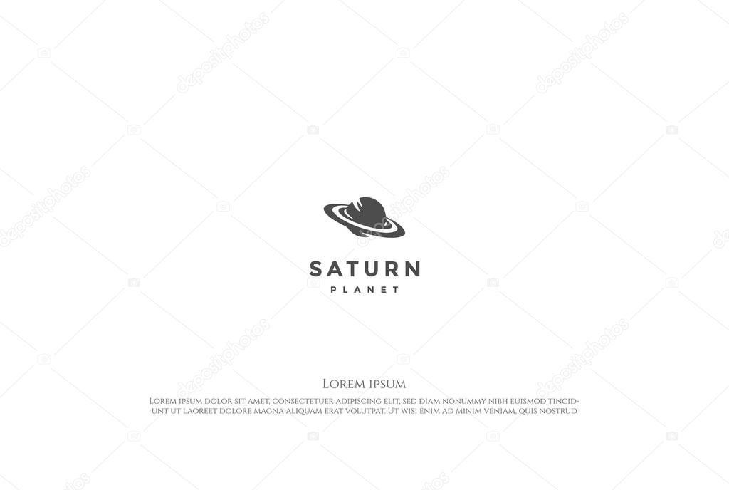 Saturn Planet Science Logo Design Vector