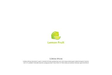 Basit Minimalist Limon Limonlu Turuncu Meyve Logosu Tasarım Vektörü