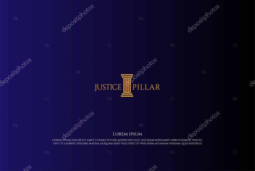 Simple Minimalist Pillar Column Attorney Law Firm Logo Design Vector