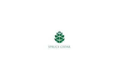Basit Minimalist Geometrik Çam Kozalağı Logo Tasarım Vektörü
