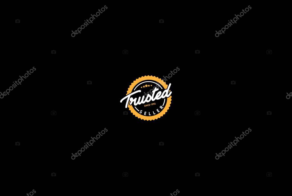 Minimalist Trusted Seller Stamp Label Sticker Seal Logo Design Vector