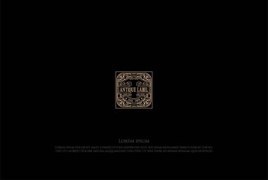 Antika Klasik Lüks Altın Etiket Logo Tasarım Vektörü