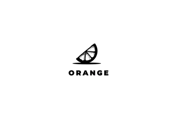 Vintage Retro Fruit Dilimlenmiş Turuncu Logo Tasarım Vektörü — Stok Vektör