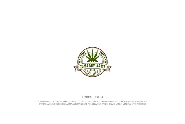 Retro Vintage Marihuana Cannabis Wstążką Dla Emp Cbd Oil Label — Wektor stockowy