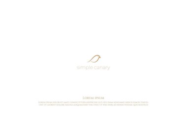 Basit Minimalist Güvercin Güvercini Kanarya Robin Kuş Logosu Tasarım Vektörü