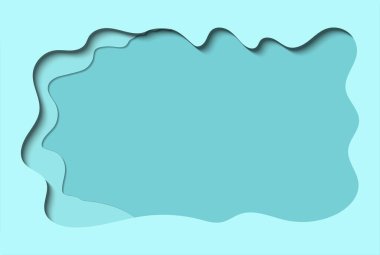 Mavi Soyut Peyzaj Vektörü Kağıt Kesiği şekilleri ve İş İçin Renkli Oyma Sanatı Afişleri ve Web Duvar Kağıdı Sunumları