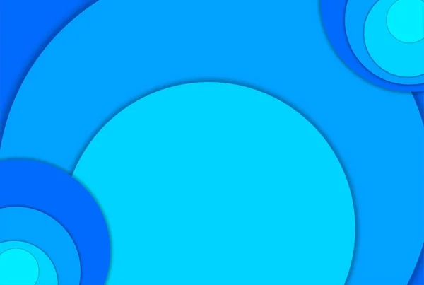 Círculo Azul Abstrato Paisagem Vector Fundo Com Formas Corte Papel — Vetor de Stock
