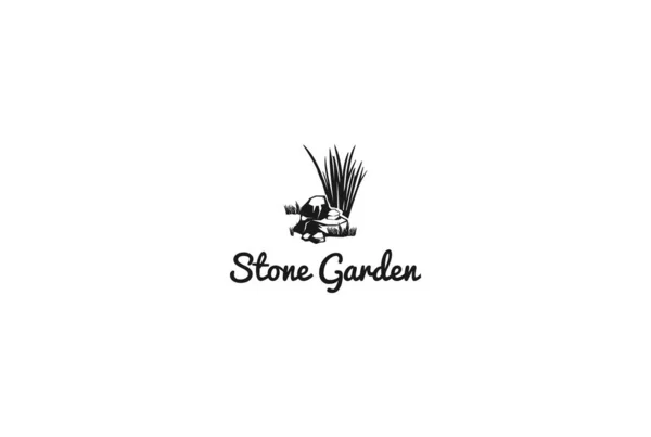 Herbe Pierre Pour Garden Park Logo Design Vecteur — Image vectorielle