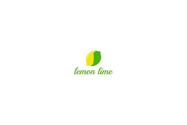 Combinaison Citron Vert Fruit Frais Pour Vecteur Conception Logo Étiquette — Image vectorielle