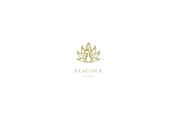 Elegante Luxe Gouden Zwaan Peacock Logo Ontwerp Vector — Stockvector