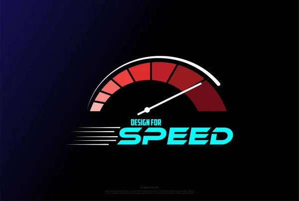 Einfache Geschwindigkeit Tachometer Für Rennwagen Auto Sport Logo Design Vektor — Stockvektor