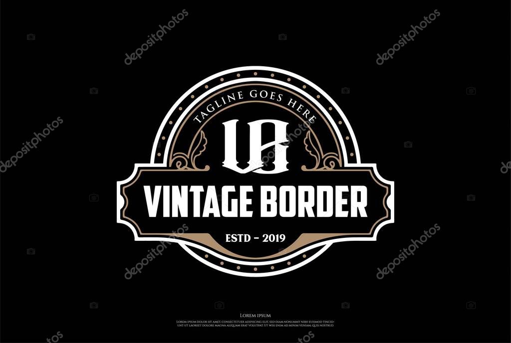 Western Vintage Retro Badge Emblem Label Logo Design Vector