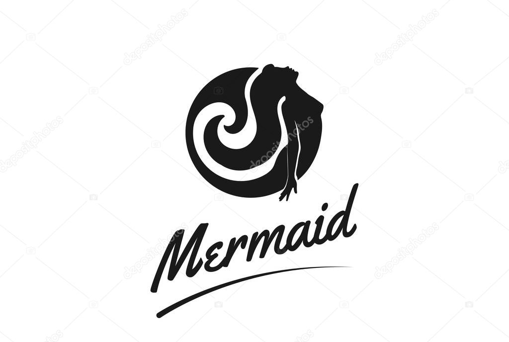 Sexy Fish Woman Mermaid for Bar Pub or Strip Club Logo Design Vector