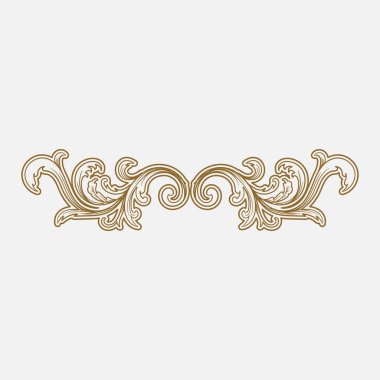Vintage Retro Royal Classic Golden Swirl Floral Ornament Illustration Design Vector