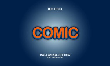 Logolar ve marka başlıkları veya başlıkları için kullanılan düzenlenebilir komik metin efekti şablonu