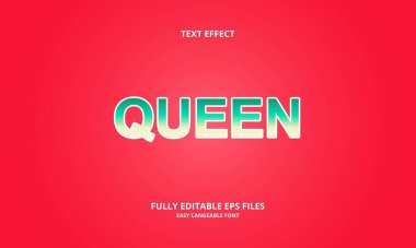 kraliçe biçimi düzenlenebilir metin efekti