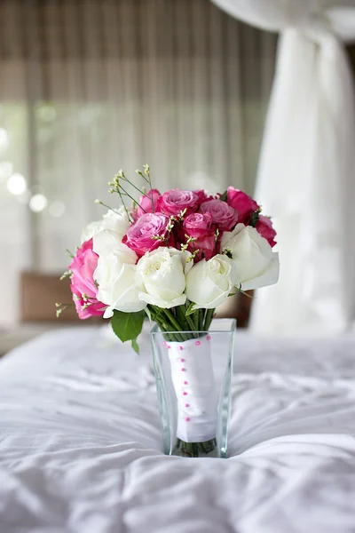 The bueatiful wedding bouquet of fresh flower Stock Image
