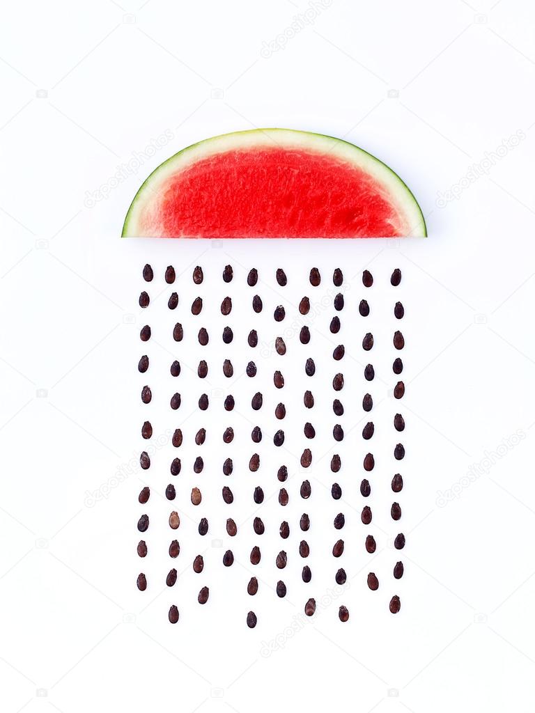 Weather concept, watermelon shape of rainy season