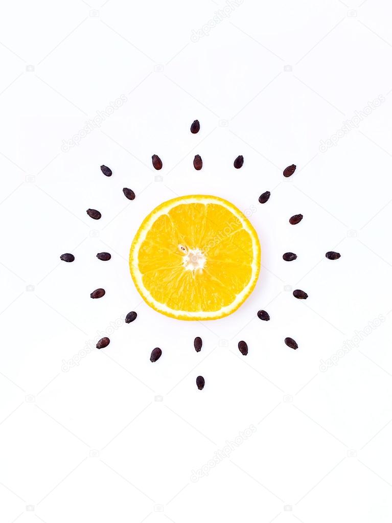 Weather concept, orange shape of sunny day