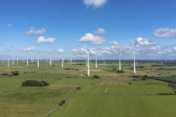 Letecký Pohled Větrnou Farmou Poblíž Arle Arle Nachází Východní Frisii — Stock fotografie