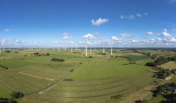 Luchtfoto Met Windpark Bij Arle Arle Ligt Oost Friesland Aan — Stockfoto