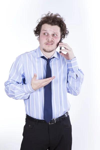 Business man on white background — Stock Photo, Image