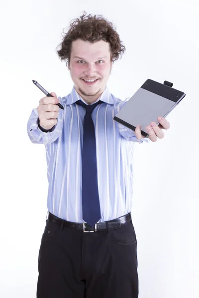 Business man on white background — Stock Photo, Image