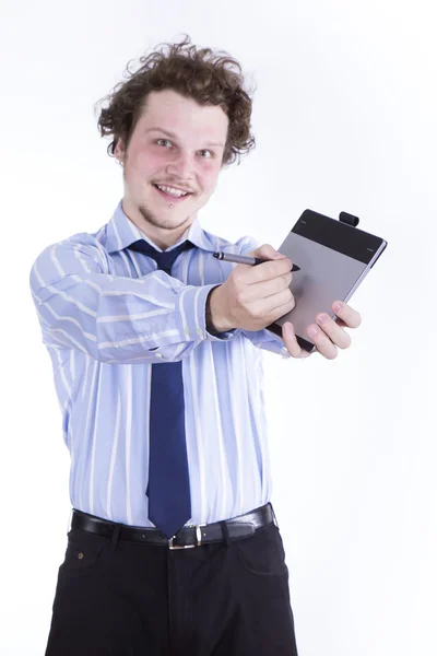Business man on white background — Stock Photo, Image