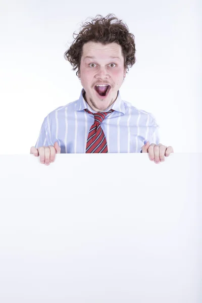 Funny business man on white background — Stock Photo, Image