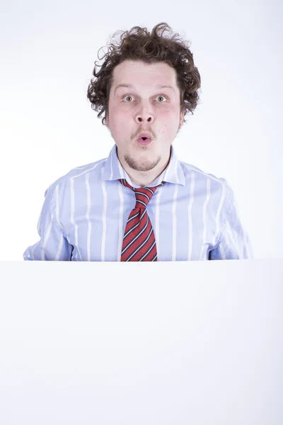 Funny business man on white background — Stock Photo, Image