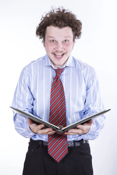 Businessman with book — Stock Photo, Image